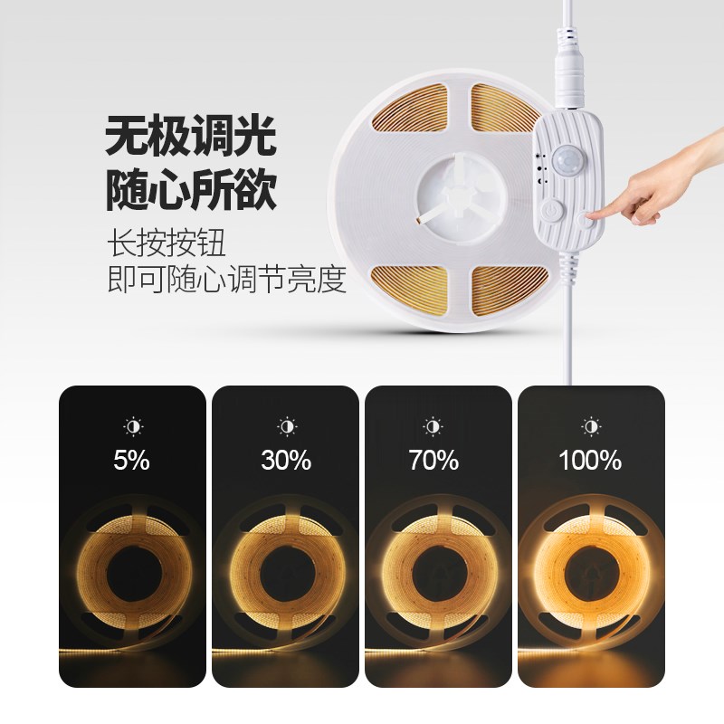 人体感应灯带led悬浮床底智能灯条usb插电卧室床头氛围灯过道橱柜图片