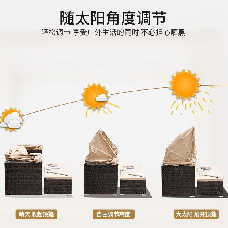 藤椅藤编户外沙发防晒防水组合花园庭院室外藤制三人藤沙发家具