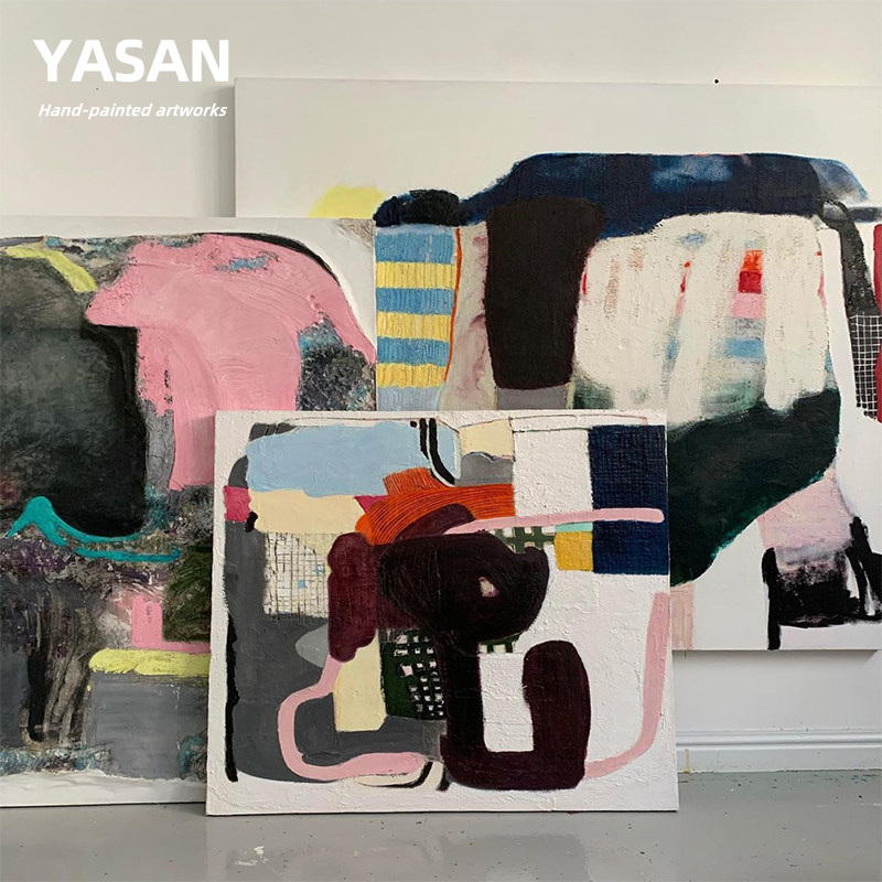 YASAN 纯手工油画肌理质感大幅抽象挂画沙发背景墙壁画客厅丙烯画