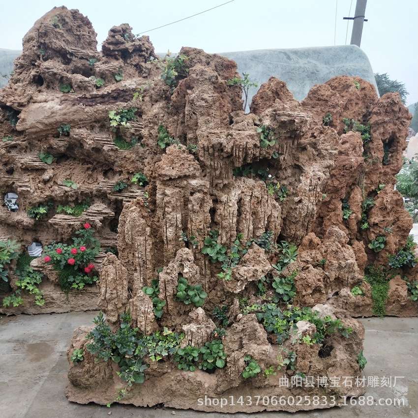 原石盆景假山室内外流水景观种花养鱼上水石雕塑摆件 假山