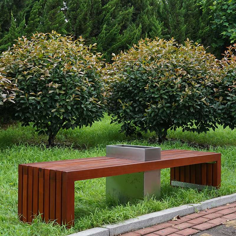 户外花箱座椅 不锈钢创意花盆花钵广场景区公园学校座凳花箱
