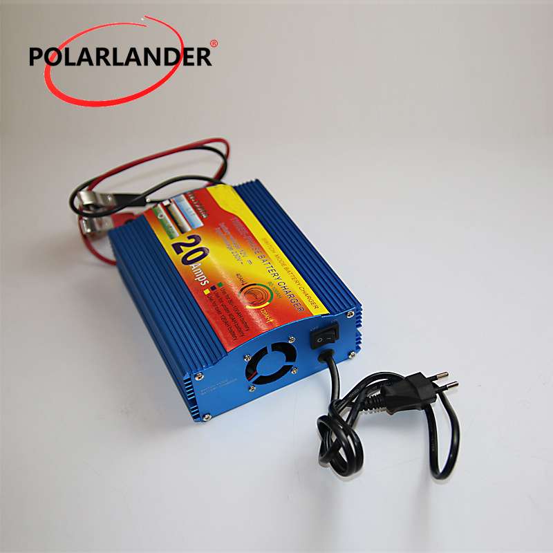 220V 三段式12V 铅酸蓄电池充电器 20A电流 电瓶充电器 欧插 蓝色