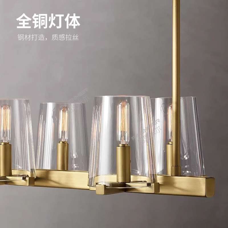 厂家供应餐厅灯吊灯美式简约全铜别墅轻奢设计师吧台饭桌rh灯具