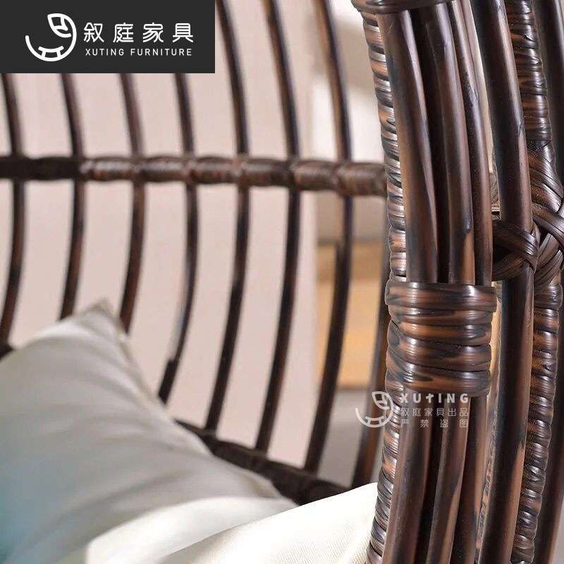 阳台庭院桌椅室内吊篮躺床沙发鸟巢创意藤椅家具单人藤编懒人躺椅
