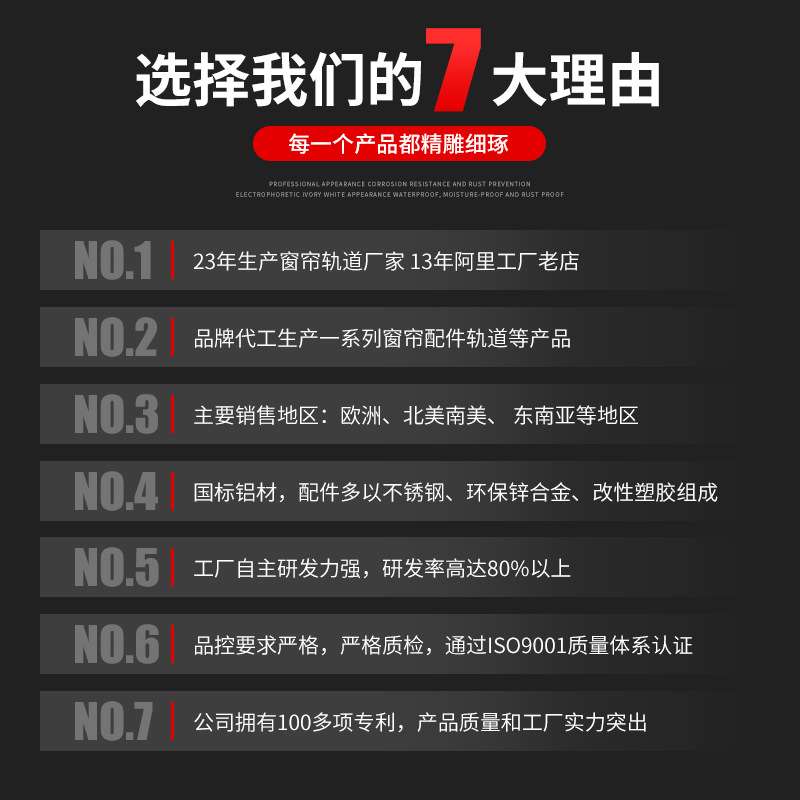 铝合金窗帘轨道直轨窗帘杆顶装侧装窗帘滑道静音导轨滑轨罗马杆
