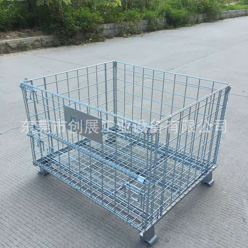 可折叠式金属仓储笼 不锈钢带轮仓储笼 蝴蝶笼 金属周转箱