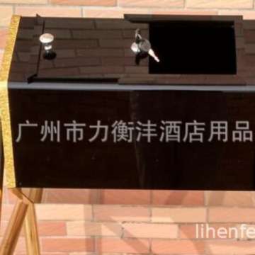 抽奖箱茶色不锈钢架滚动式摇奖箱半透明亚克力抽奖箱酒店摇号箱