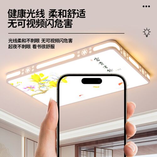 客厅主灯LED吸顶灯简约大气家用2024年新款卧室餐厅智能灯具套餐