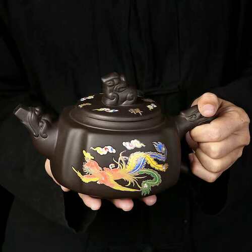 变色凤鸣壶茶具茶艺大容量四方壶500cc功夫泡茶壶男士专用送礼