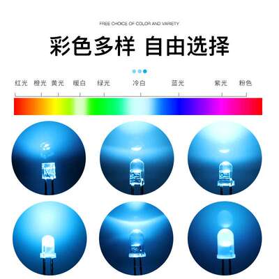 好莱光3MM5MM2X3X4方形透明冰蓝光雾状高亮冰蓝灯珠LED发光二极管
