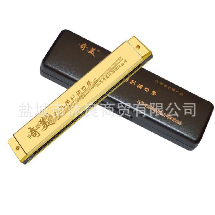 奇美金色24孔特别调镀钛口琴成人自学儿童初学口琴初学者乐器