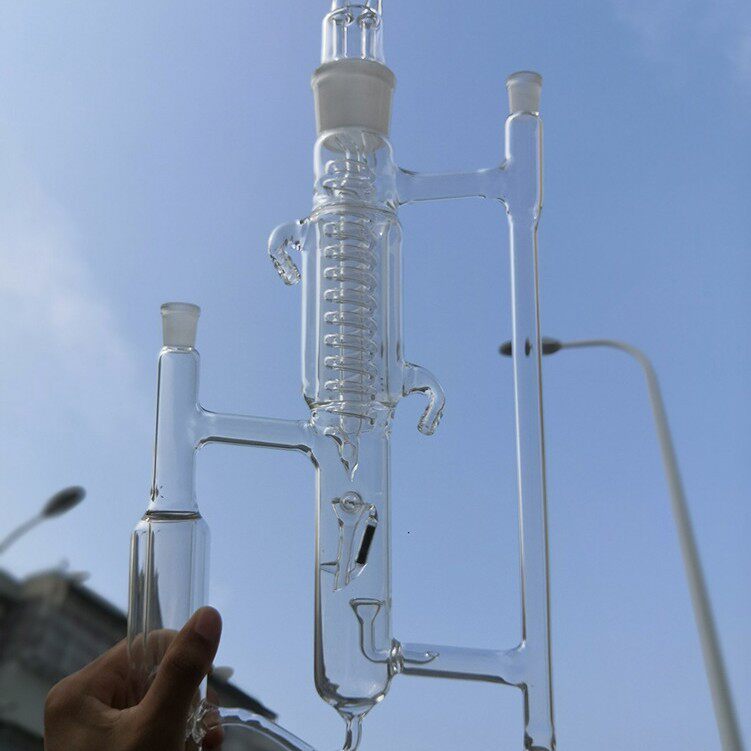 具磁铁活芯式蒸馏头玻璃分馏头标准磨口可按要求加工
