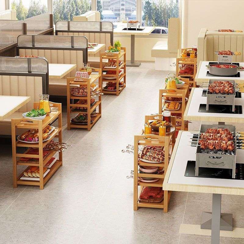 火锅菜架子多层放菜商用饭店串串烤肉放菜品层架厨房摆菜架火锅店