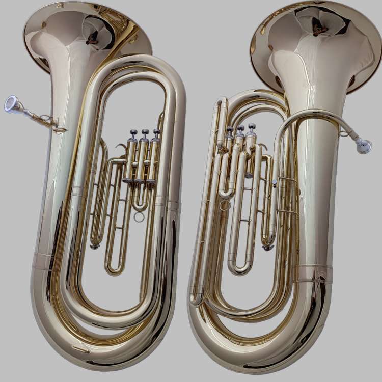 宫泽风低音抱号乐器西洋铜管吹奏降B调金色大号成人乐队三立键号