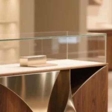 珠宝展示柜展示柜台带LED灯首饰展柜落地金银饰品展示柜不锈钢