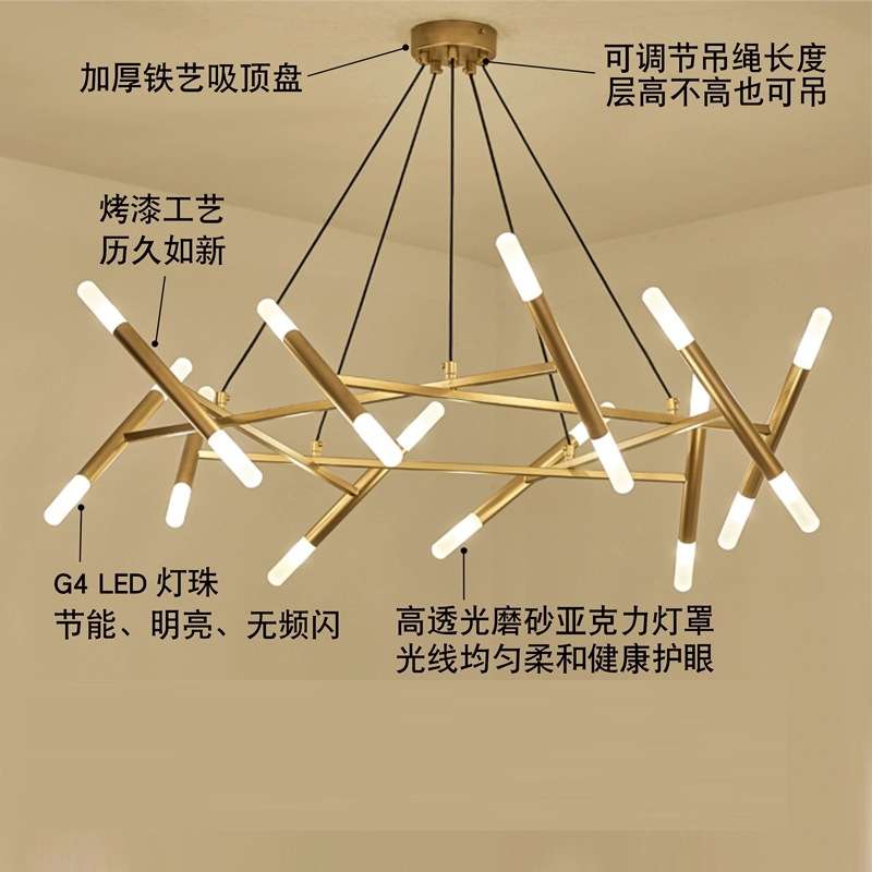 北欧后现代简约创意树杈吊灯样板大厅大堂客厅卧室餐厅服装店灯具