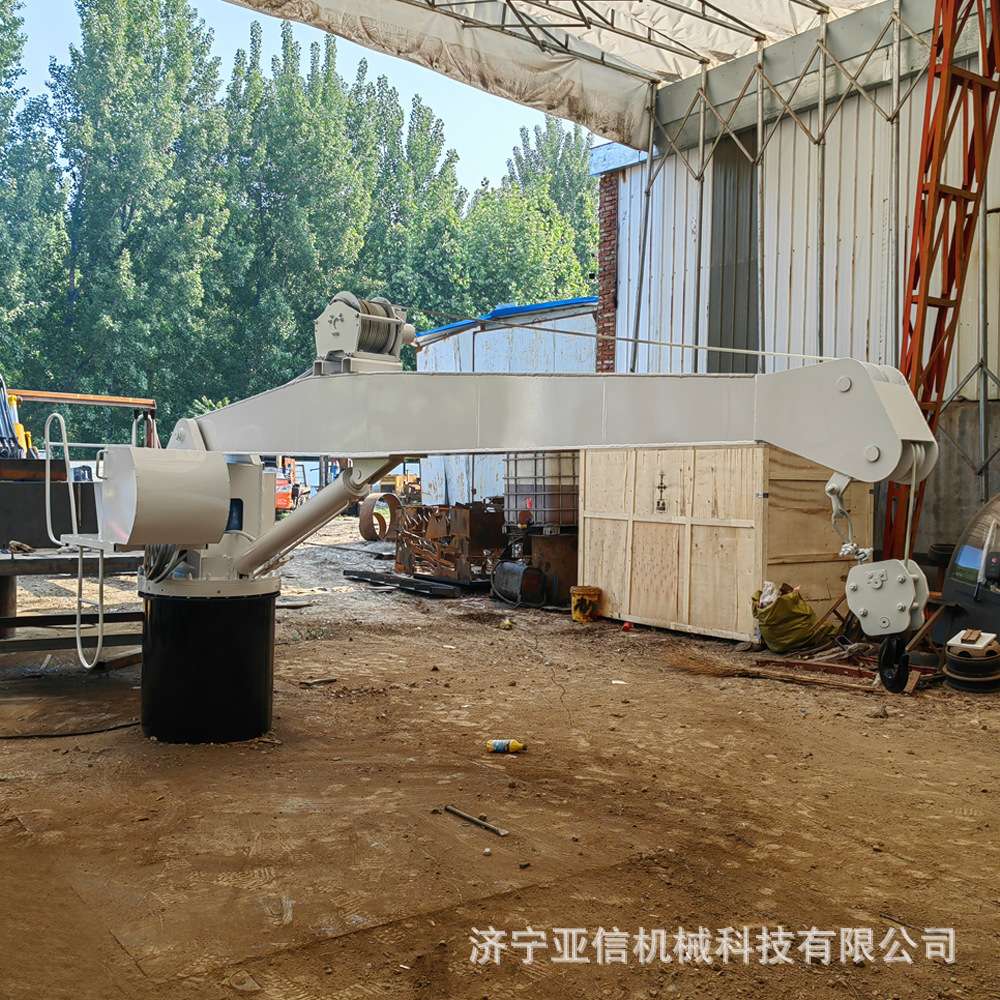 船用克令吊 甲板固定式直臂吊机 油电两用船舶软管吊 船吊
