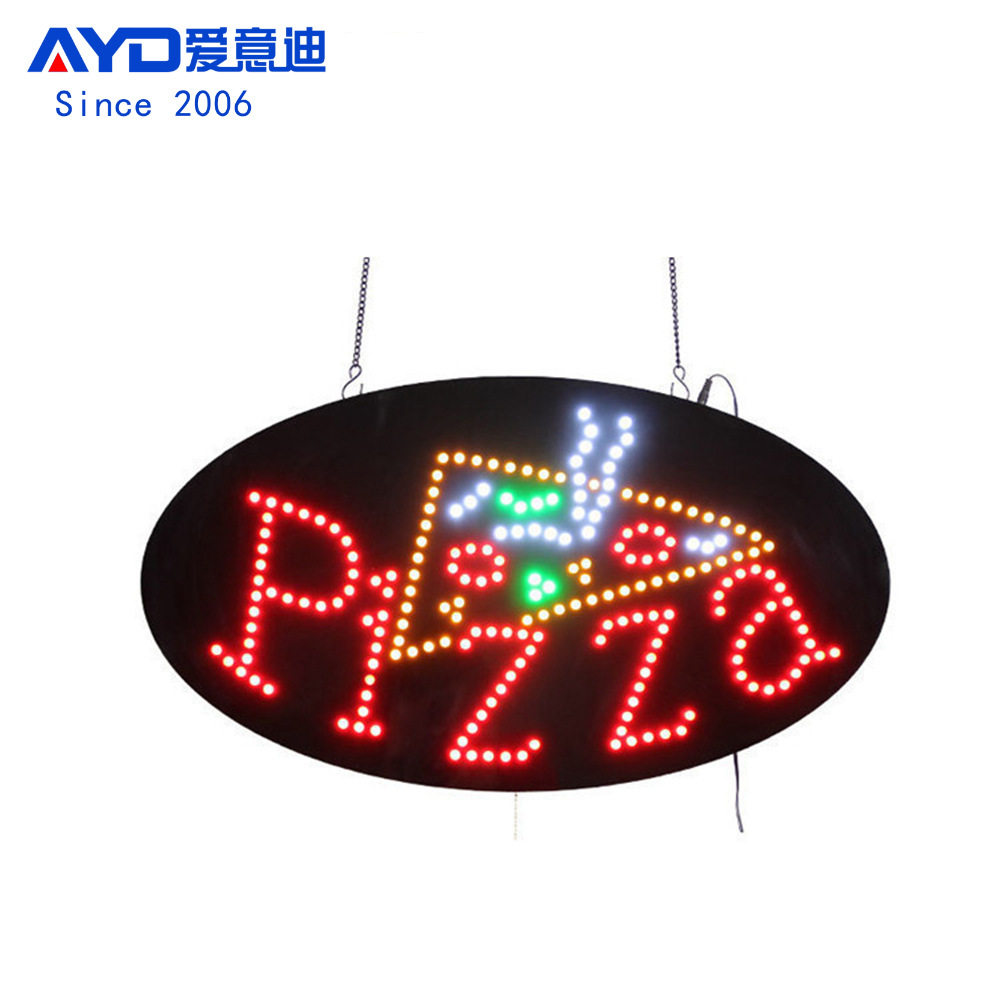 披萨店LED广告牌挂牌店面门牌标识灯箱LEDPIZZASIGN48x24cm