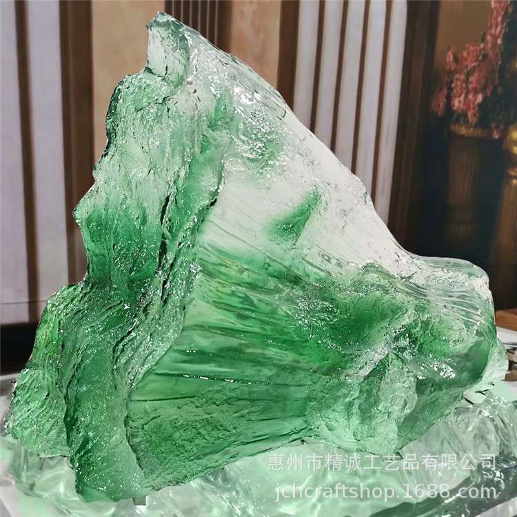厂家直销现代轻奢简约艺术摆件透明树脂抽象翡翠白菜装饰雕塑