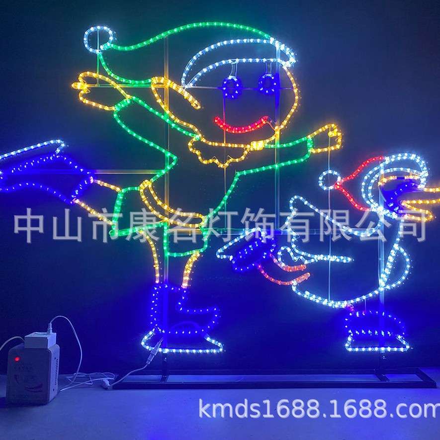 多色造型灯图案灯画五星灯杆装饰彩灯灯带轮廓花纹220V变色七彩