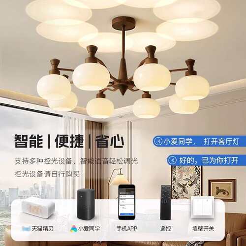 中古风客厅吊灯美式复古大气主灯2026新款柿子灯具全屋套餐组合