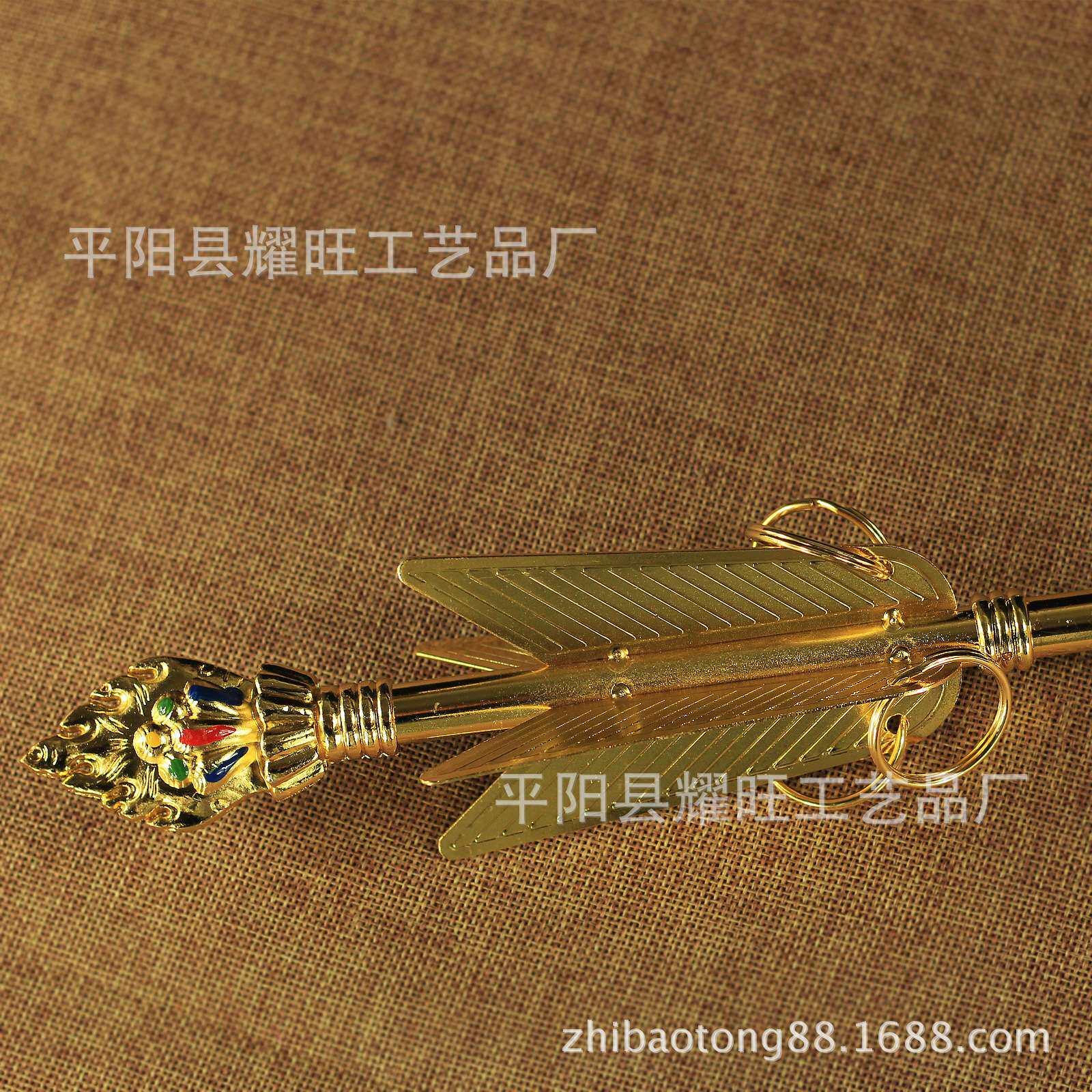 招财箭 合金锡财神幡五彩旗幡修供摆件桌面摆件家用