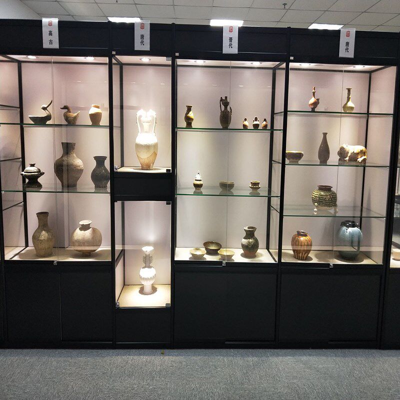 古董收藏柜玻璃高柜工艺品展示架立式古董展示柜瓷器摆件陈列柜子