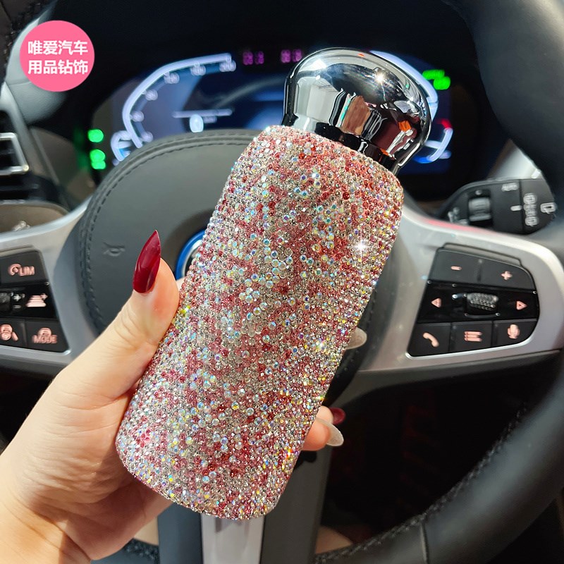 网红镶钻保温杯小巧便携口袋杯不锈钢304材质高颜值轻奢迷你水杯