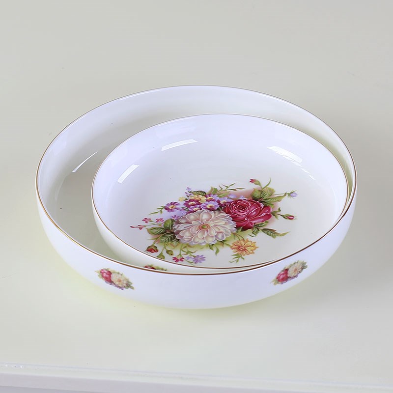高档骨瓷餐具6寸8窝盘10寸深盘子菜盘家用陶瓷汤盘碟子饺子盘鱼盘