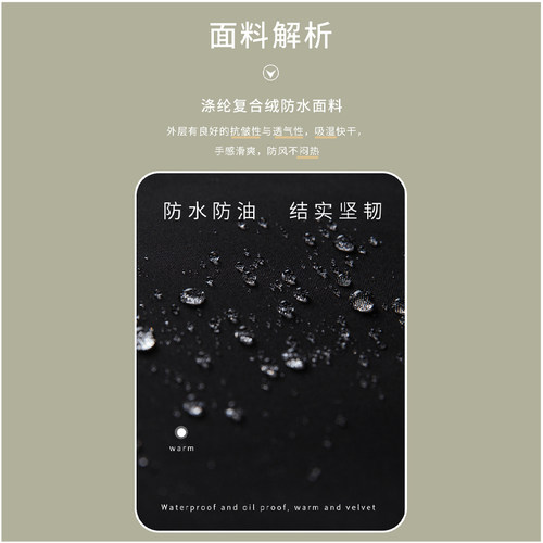 加绒长袖罩衣男士外套家用厨房围裙女2023新款防水时尚工作服定制