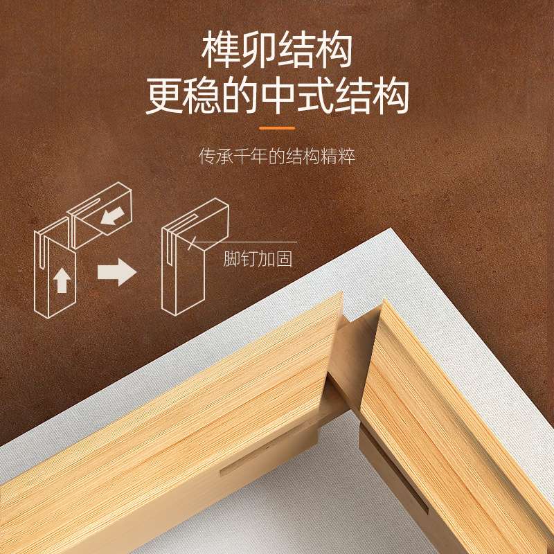 油画框亚麻画布带框大尺寸实木油画布纯棉画布初学者练习空白画框