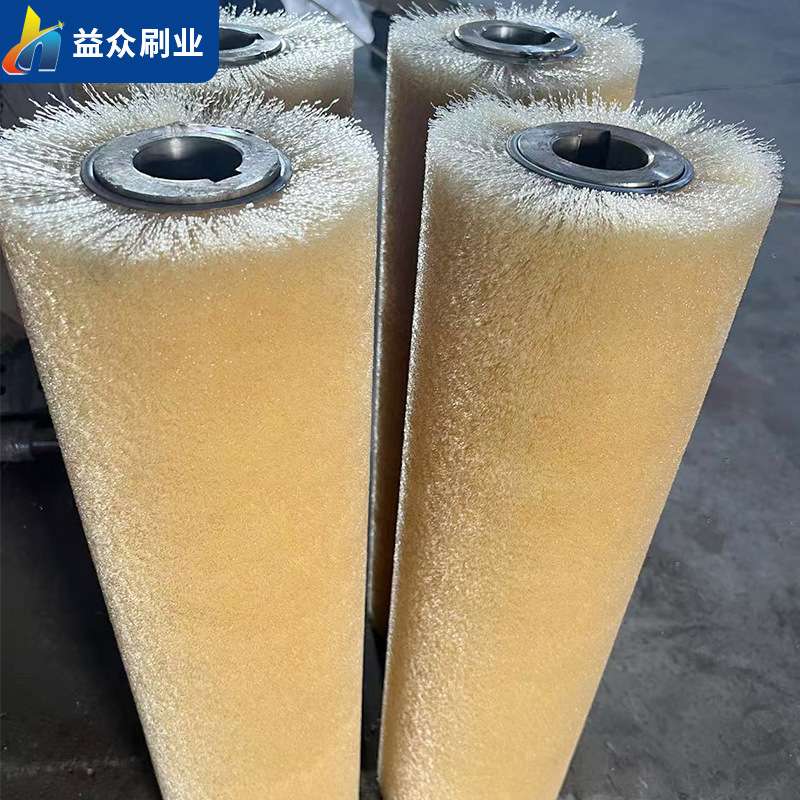 工业毛刷辊滚筒刷 小型机械刷辊 猪鬃毛刷轮 清洗除尘抛光毛刷辊