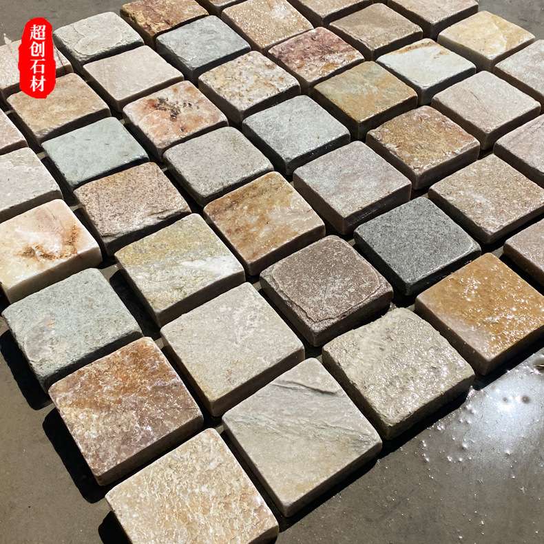 仿古砖复古文化石别墅外墙瓷砖室外美式地铺砖马蹄石 景区汀步石
