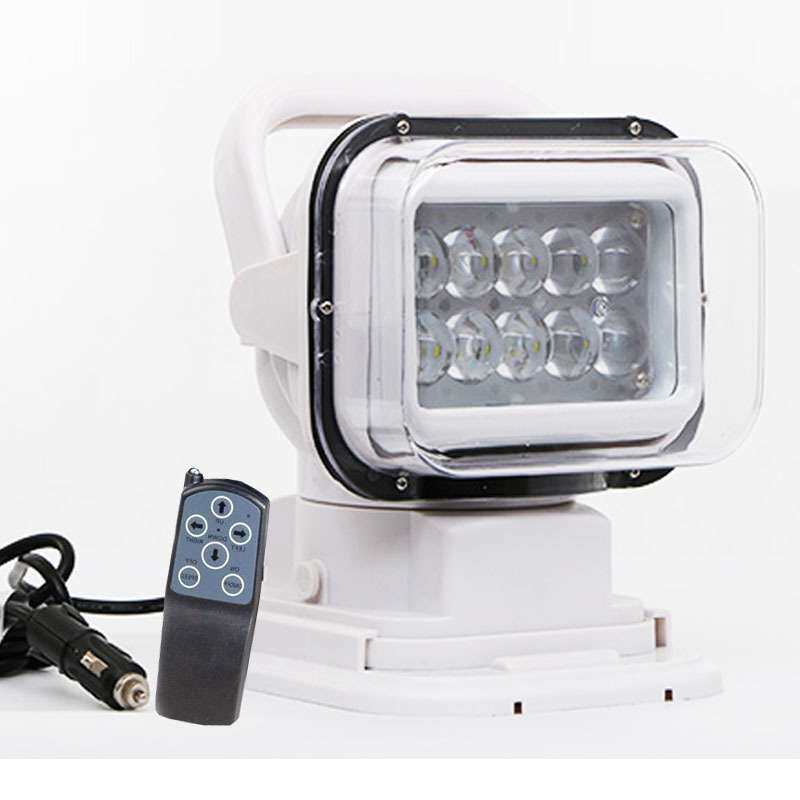 厂家 50W LED车载遥控探照灯越野射灯游艇遥控LED探照灯搜索灯