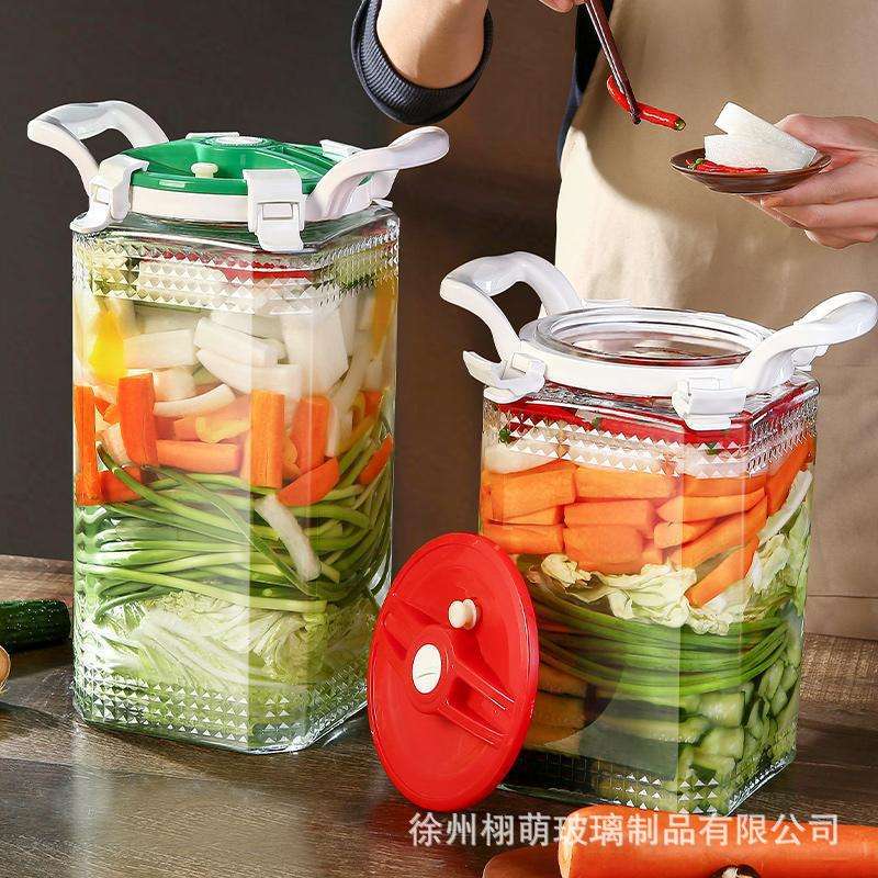 泡菜罐子玻璃罐家用加厚泡菜瓶子密封泡菜桶食品级咸菜缸腌菜坛子