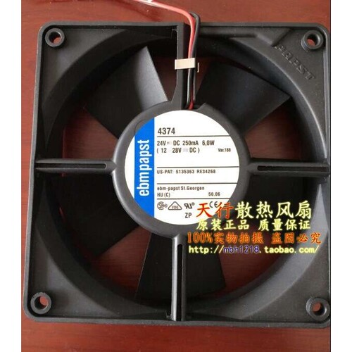 原装德国ebmpapst 4374 24V 250MA 6.0W 120*120*32 高端设备风扇