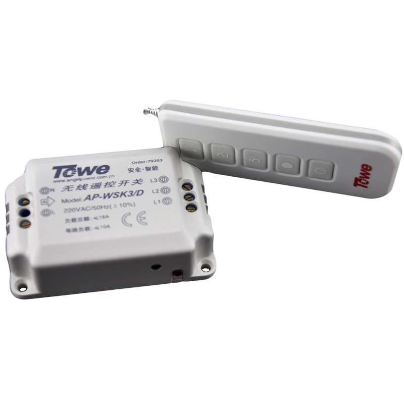 TOWE电灯具无线遥控开关 220v三路/3路分路器 水晶LED灯控制