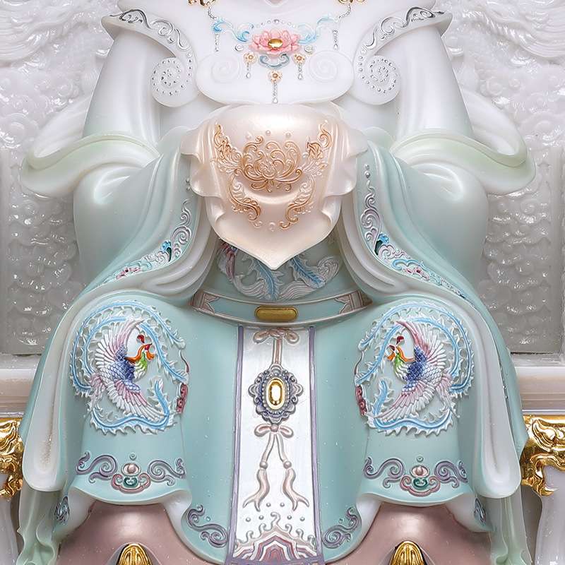 福盛东三霄娘娘神像仿汉白玉云霄琼霄碧霄感应随世三仙姑送子娘娘