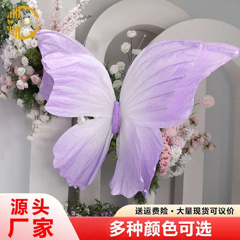 婚庆道具立体纸艺双层彩绘蝴蝶活动布置美陈酒店婚礼堂橱窗装饰