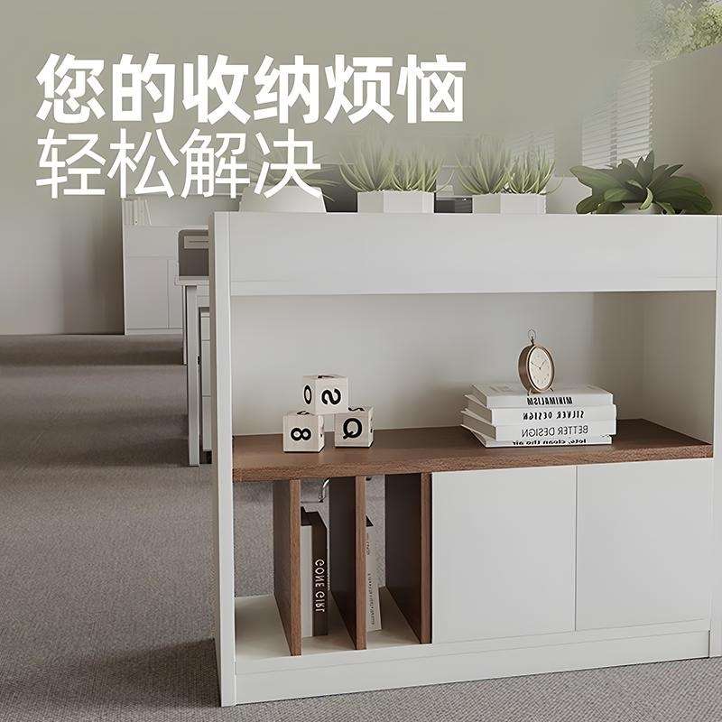 办公室木质隔断柜文件柜时尚装饰屏风花槽柜储物收纳镂空置物架子