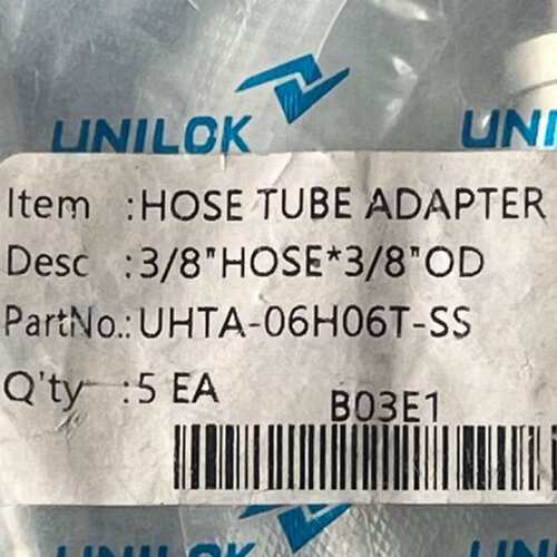 UNILOK HOSE TUBE ADAPTER  :3/8
