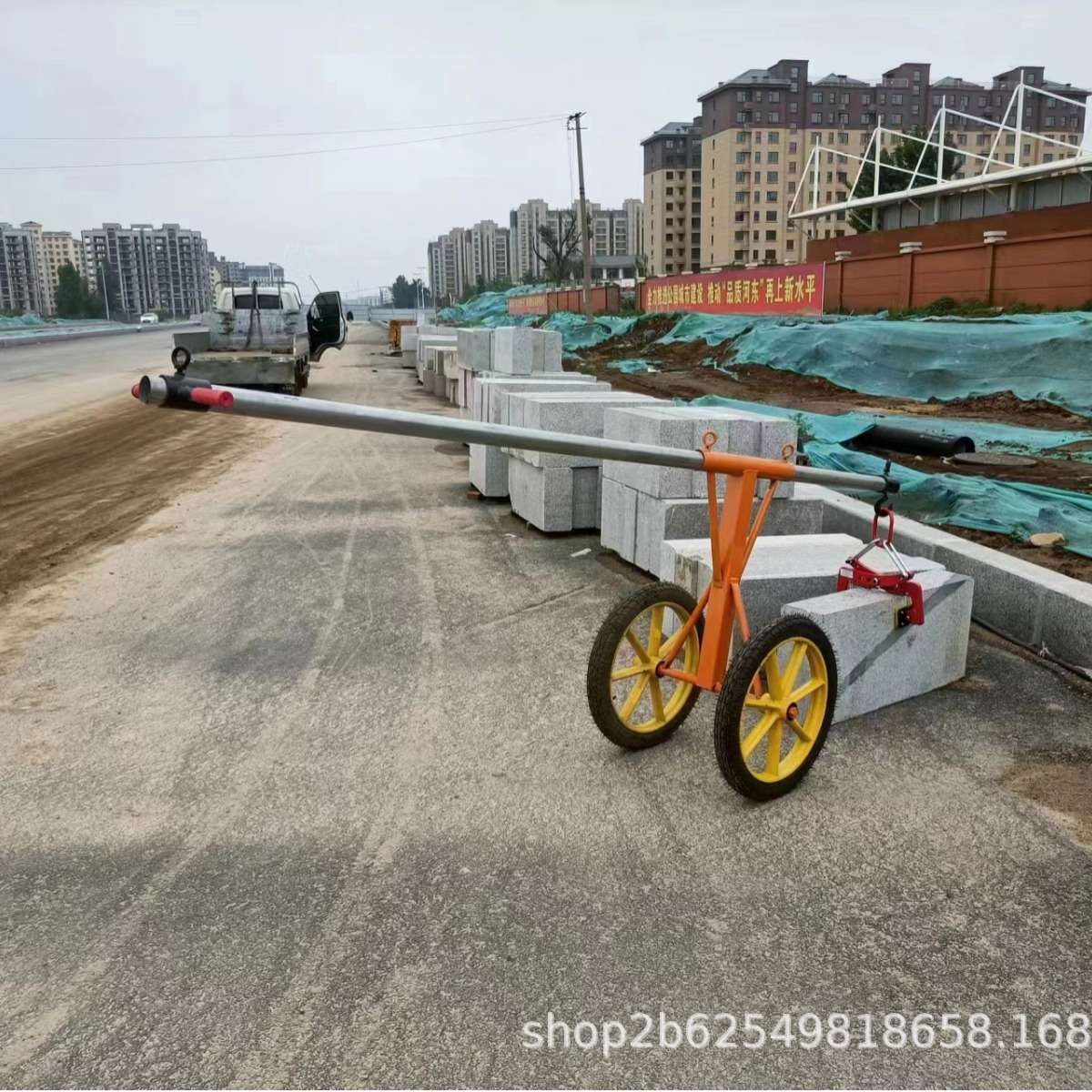 厂家 热镀管静电喷塑路沿石夹具 鹰钩油桶车不锈钢平板车