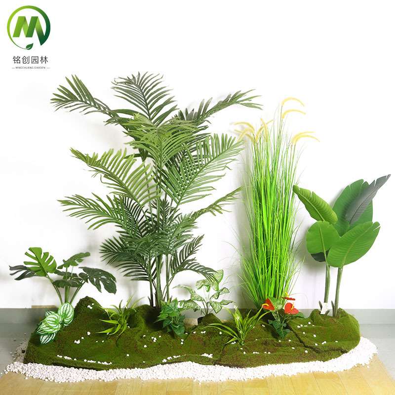 仿真绿植造景 装饰绿植景观组合仿真植物 楼梯下室内造景绿植套装