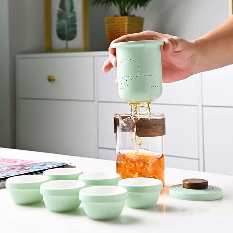 便携式过滤泡茶壶户外旅行茶具套装飘逸茶壶快客杯茶水分离飘逸杯