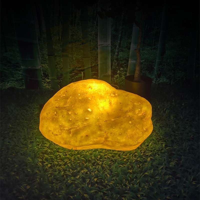 树脂假山石灯园林绿化草地花园别墅造景文旅灯发光石头灯太阳能