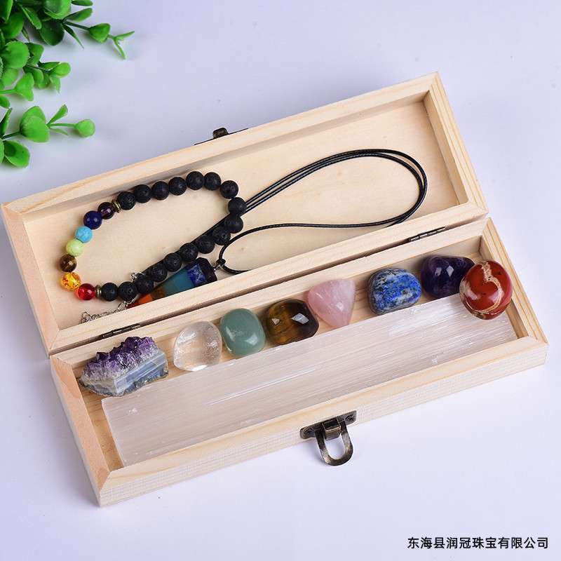 厂家 天然水晶大颗粒抛光随形七色宝石套装手工抛光宝石摆件