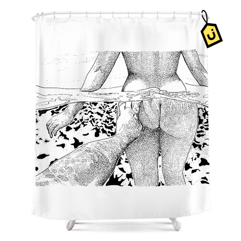 定制北欧浴帘创意防水防霉加厚浴帘涤纶加重浴缸帘门帘隔断帘包邮