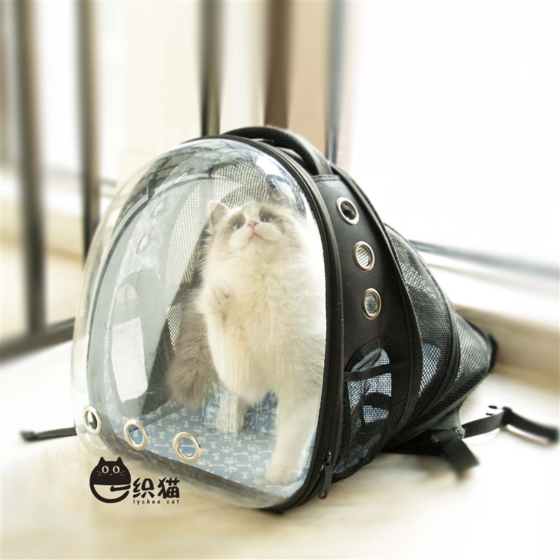 宠天使全透明太空猫狗包 外出透气双肩背包可扩展多功能宠物包
