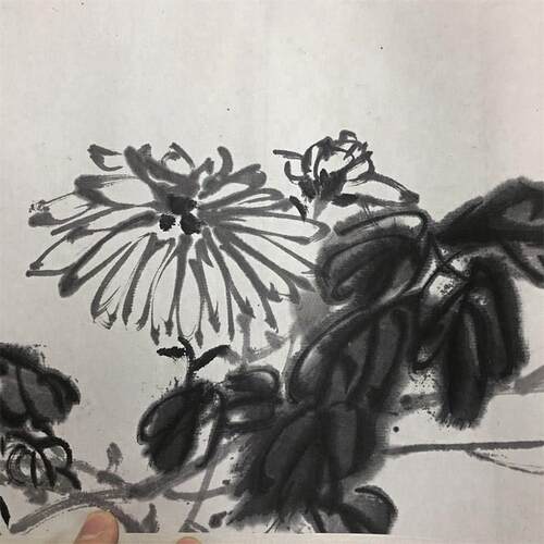潘天寿 花鸟长卷国画水墨画写意画艺术微喷复制画宣纸画芯装饰画