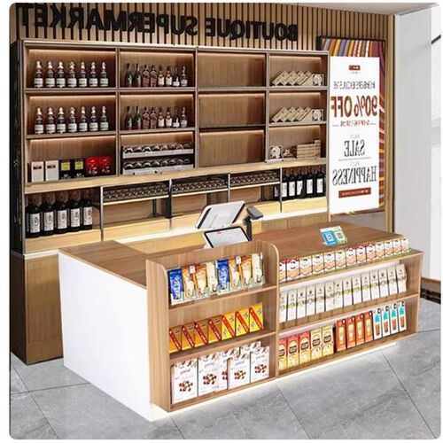 吧台店铺小型柜台超市收银台便利店柜台桌展示架奶茶店前台接待台